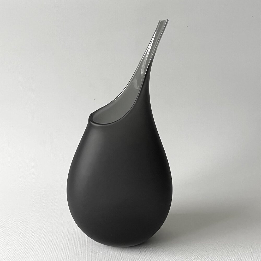 RARE Colin Hawkins Loco Glass 2008 Pod Vase Large-Slate Handmade Studio Art